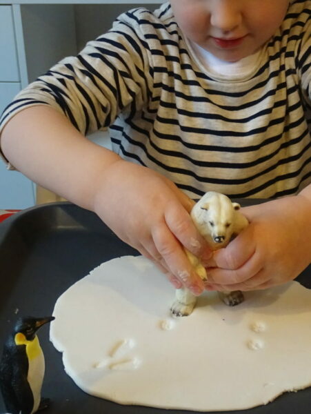 Winter bij Pollewop - Pootafdrukken maken in de sneeuw